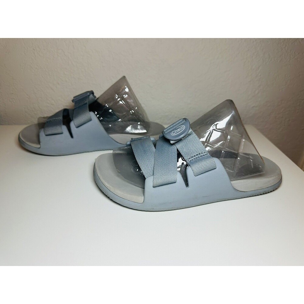 CHACO Chillos Slides Sky Blue Granite Gray Outdoor Sandals‎ Women's SIZE 5